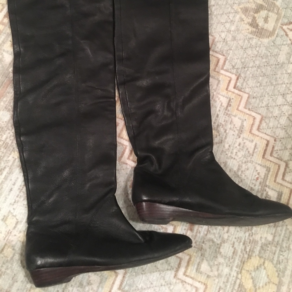 Dolce Vita DV 7 Over the Knee Black Leather Boots